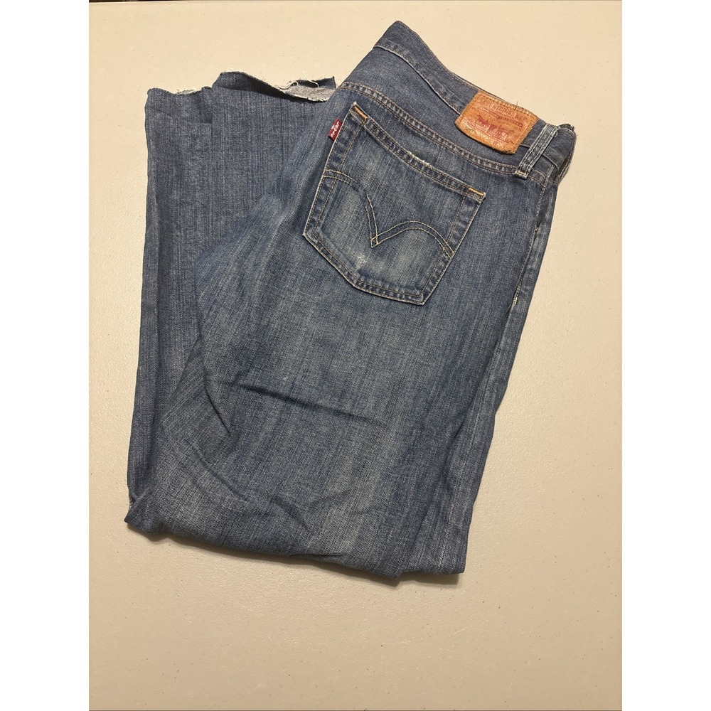 VTG 90s Levis 501 Button Fly Jeans Mens 28X32 Blue Baggy Wide Leg Irregular 4093